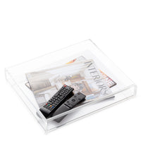 JR William Luxury Hamptons White Acrylic Large Tray House Furnishings