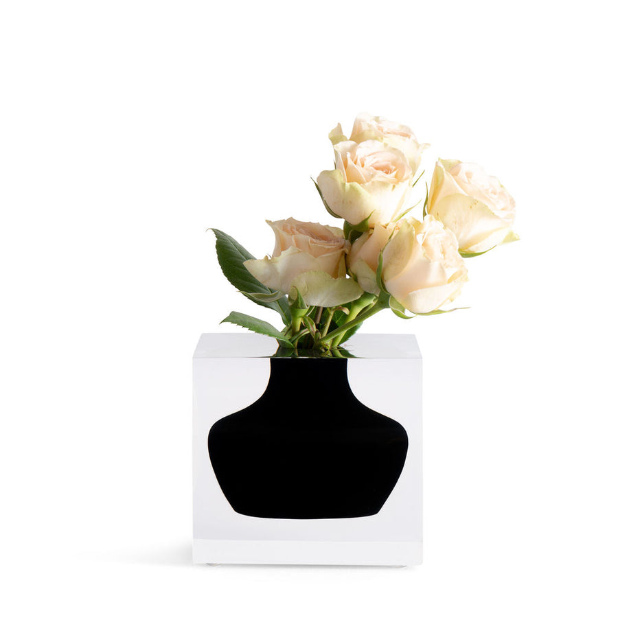 JR William Luxury Soho Black Acrylic Resin Doyers Vase 