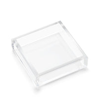 JR William Luxury Acrylic Beveled Cocktail Napkin Tray Hamptons White