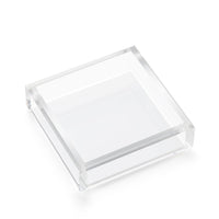 JR William Luxury Acrylic Hamptons White Beveled Cocktail Napkin Tray