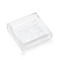 JR William Luxury Hudson Pearl Acrylic Beveled Cocktail Napkin Tray