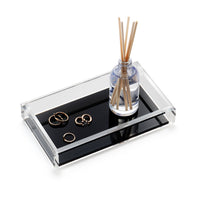 Luxury Acrylic Guest Towel Tray JR William Home Decor Soho Black