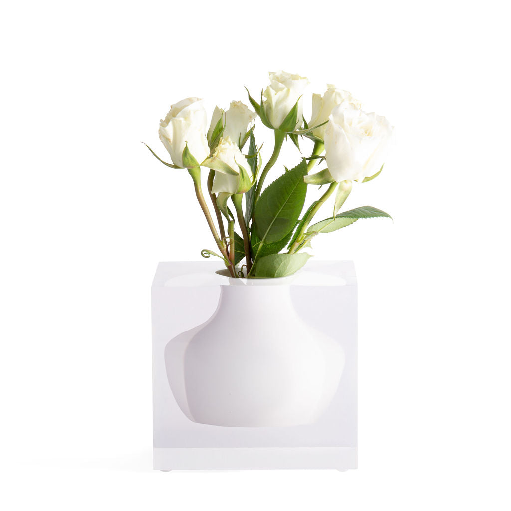 JR William Luxury Acrylic Resin Doyers Vase Hamptons White