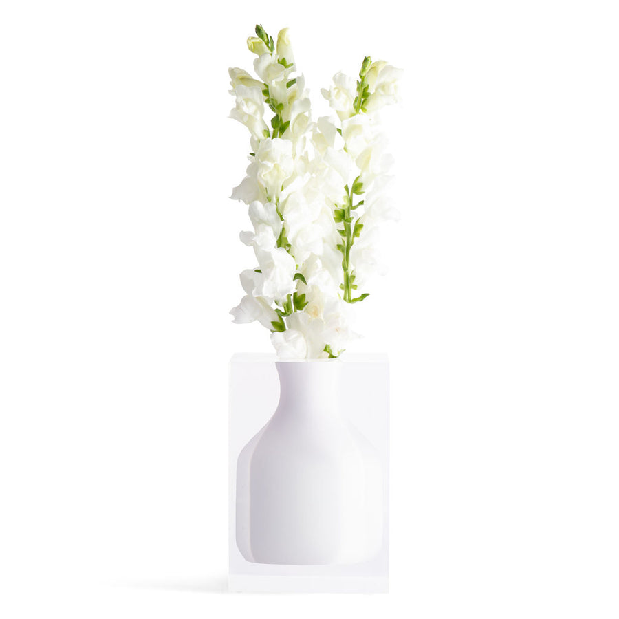 JR William Luxury Acrylic Resin Hogan Vase Hamptons White