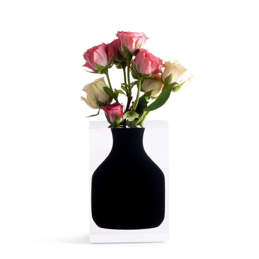 JR William Luxury Acrylic Resin Hogan Vase Soho Black