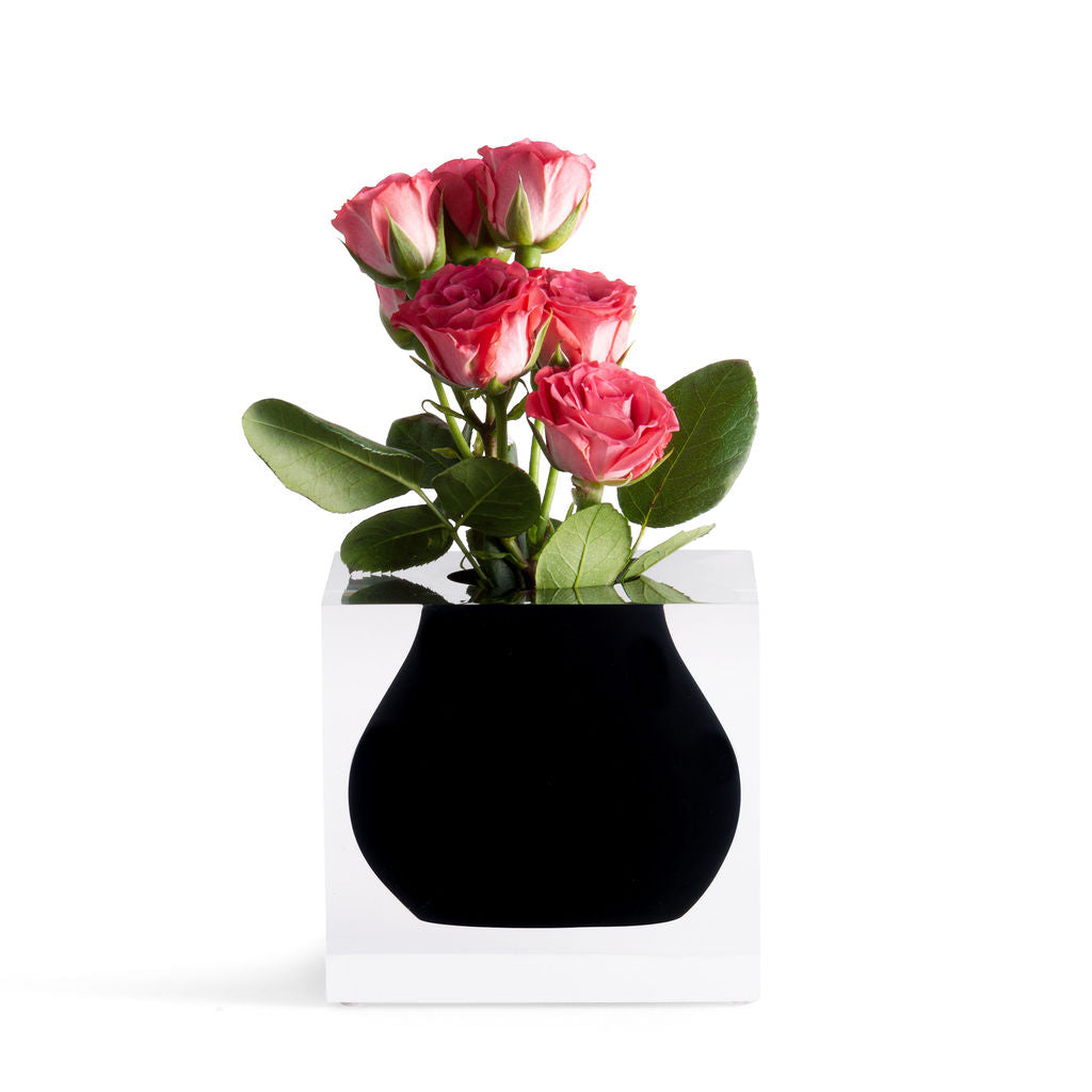 JR William Luxury Acrylic Resin Mosco Vase Soho Black