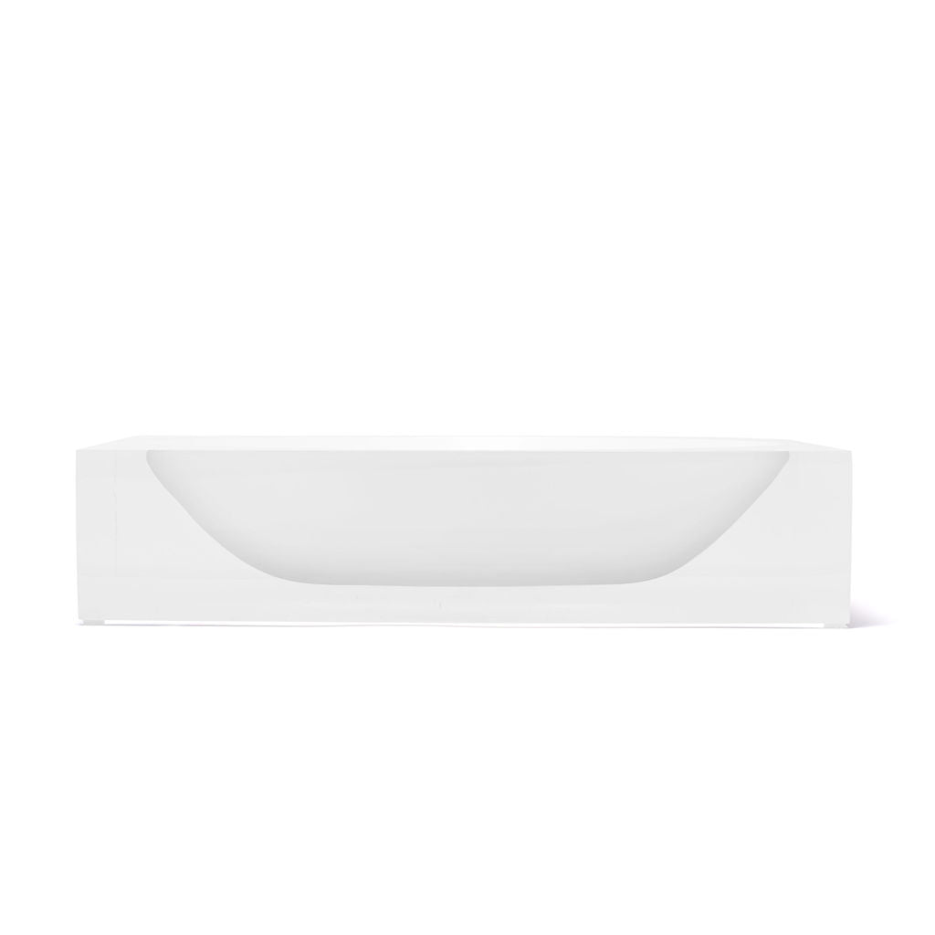 JR William Luxury Hamptons White Acrylic Resin Centre Bowl Decorative Object