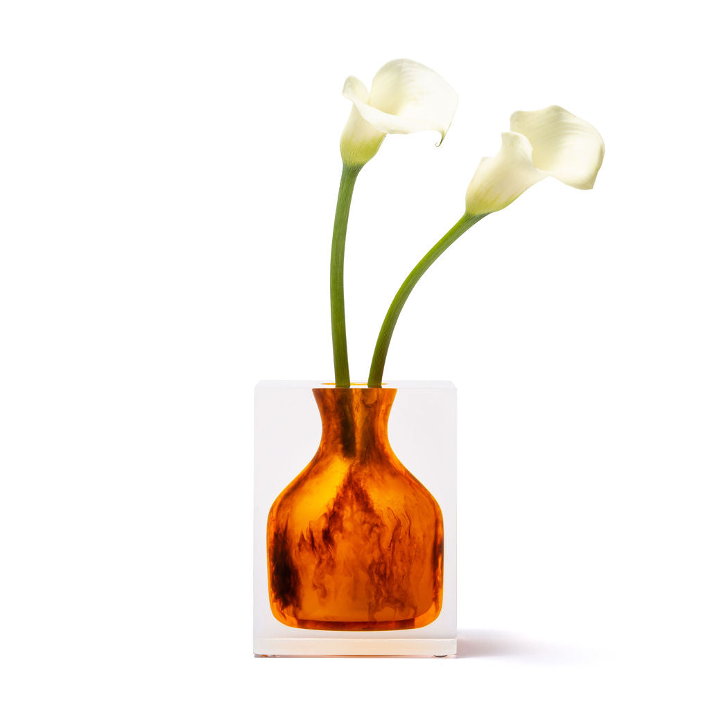 JR William Luxury Acrylic Resin Hogan Vase Tortoise