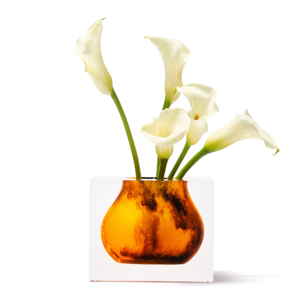 JR William Luxury Acrylic Resin Mosco Vase Tortoise