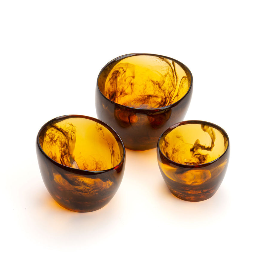 JR William Luxury Acrylic Tortoise Resin Trio Bowls Homewarming Gift